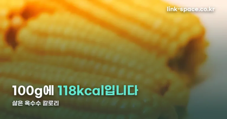 삶은 옥수수 칼로리 — 100g에 118kcal, 찰옥수수는 132kcal입니다