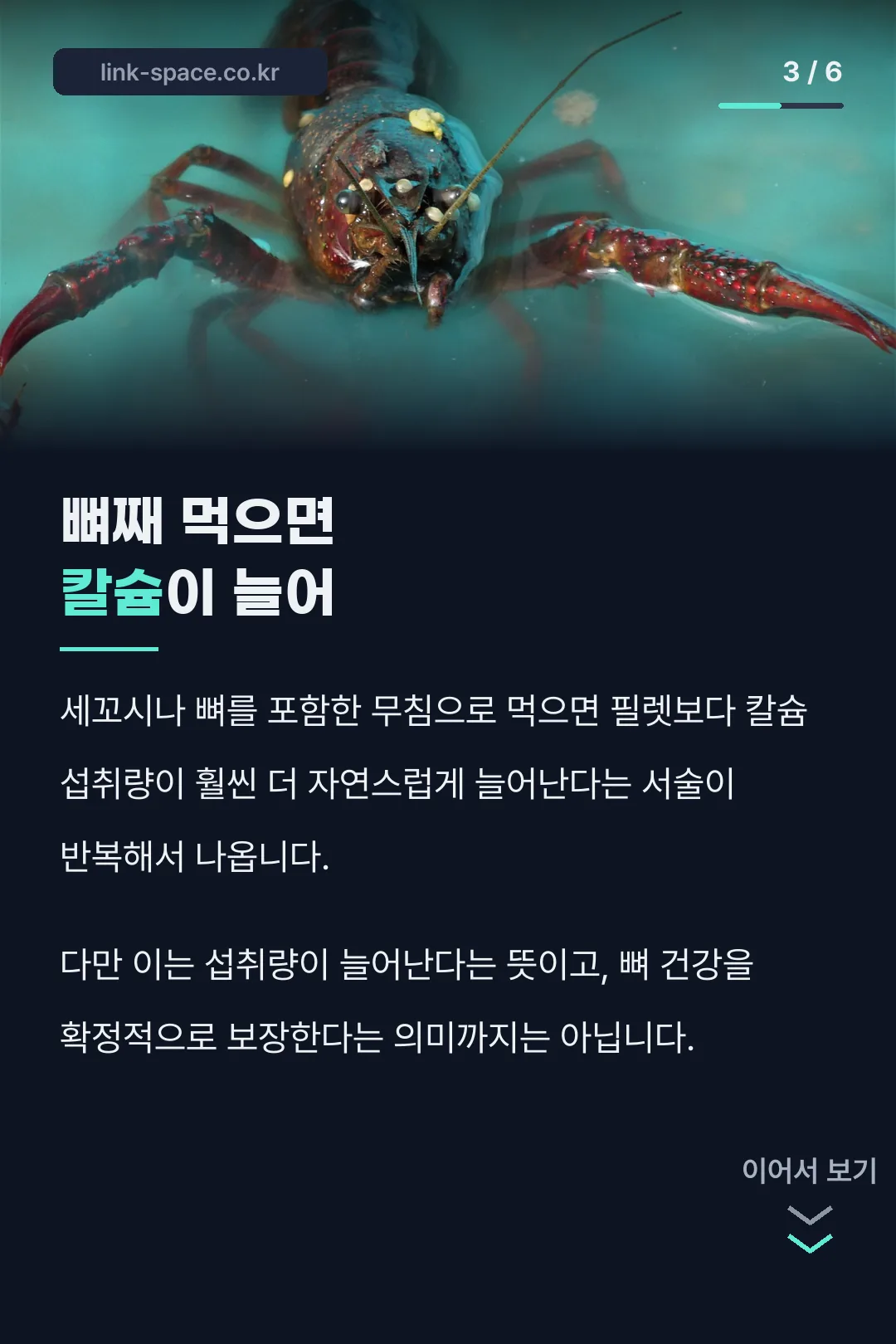 세꼬시 칼슘 섭취의 의외