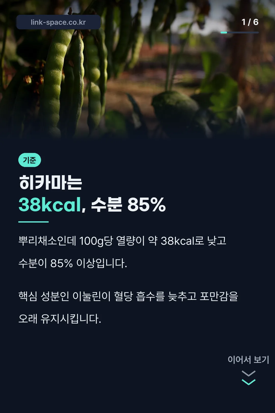 히카마 열량·수분 기준