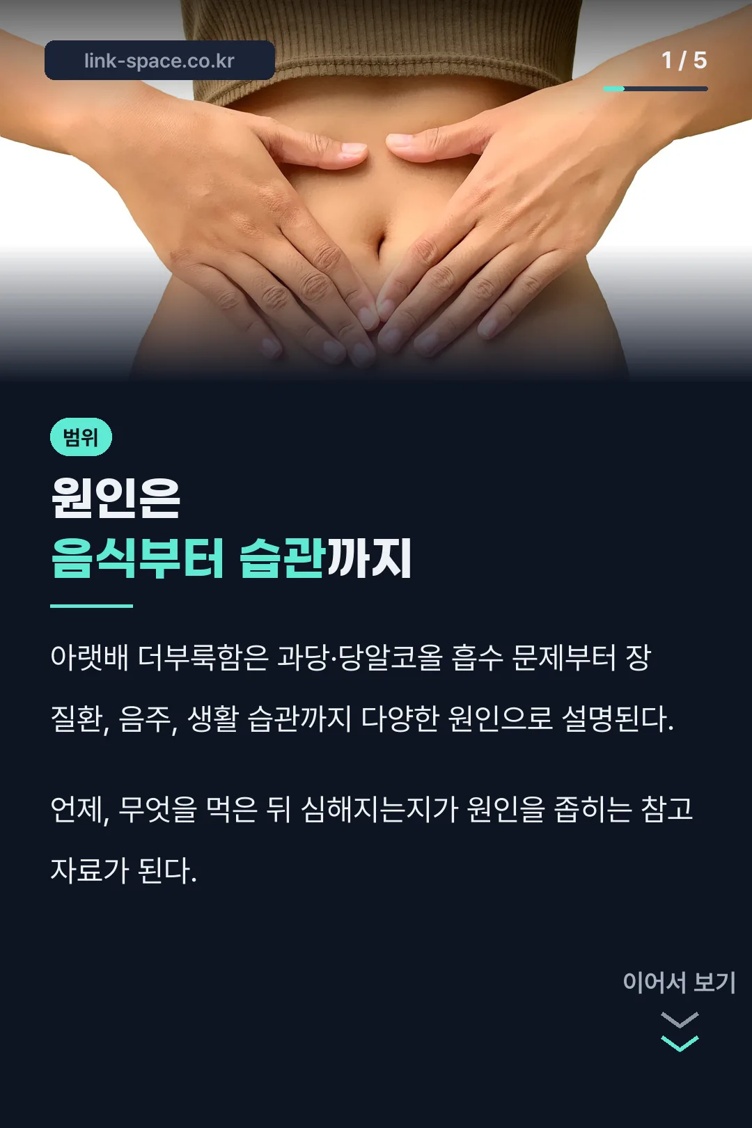 더부룩함 원인 범위 설명