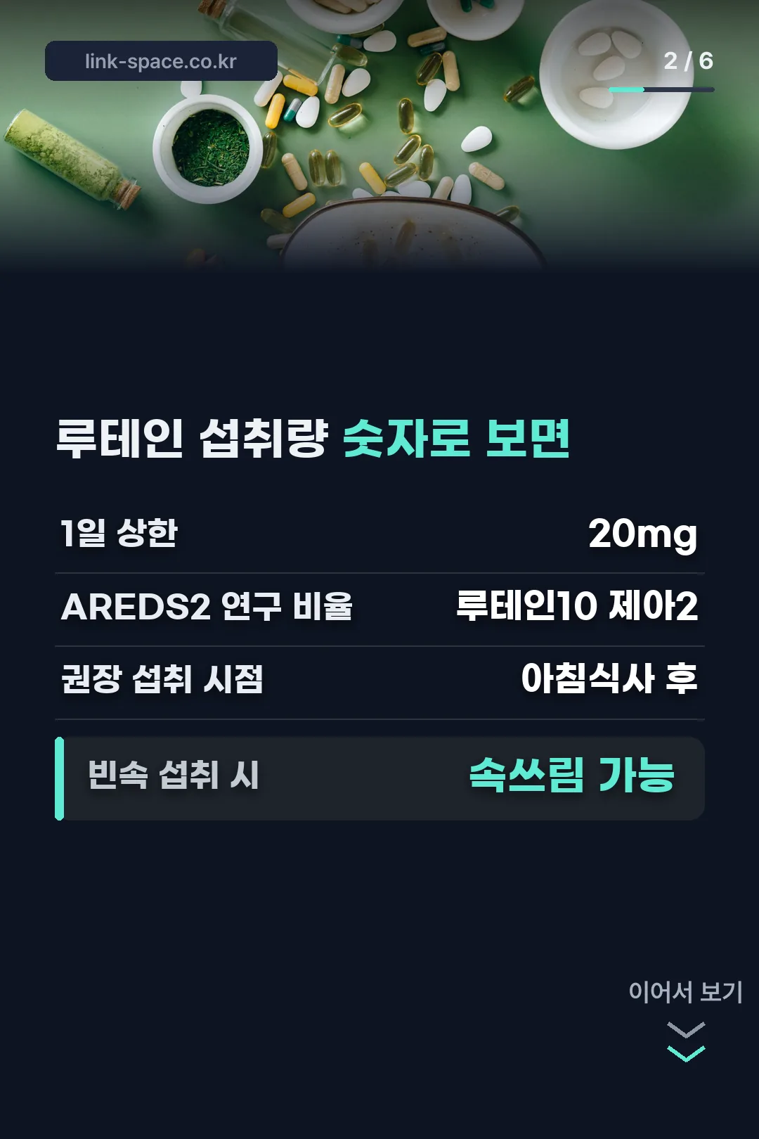 루테인 섭취량 정리
