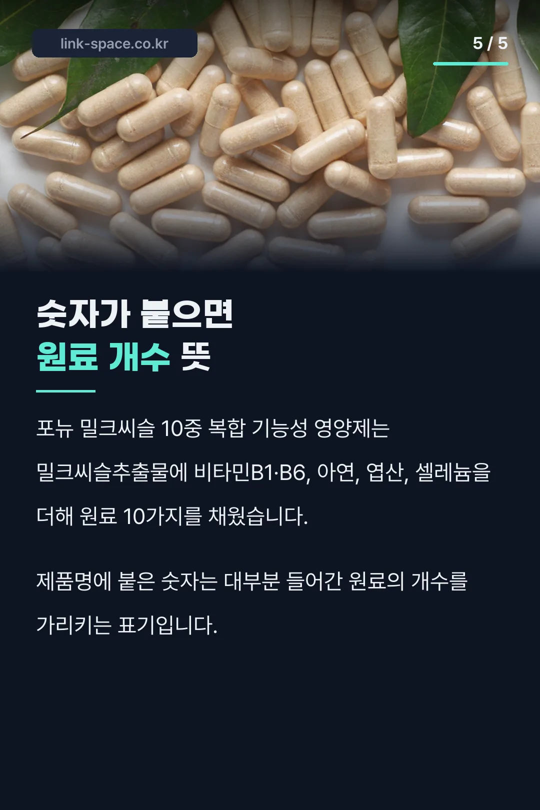 포뉴 10중 복합 원료 개수