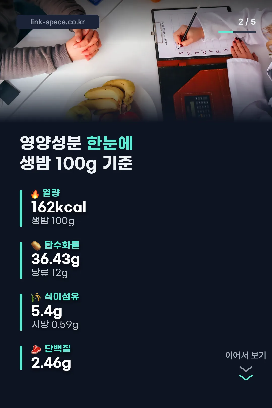 생밤 영양성분 한눈에 보기