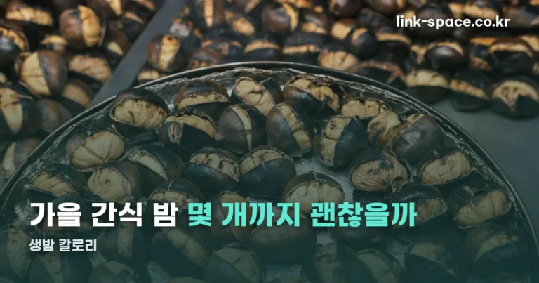 생밤 칼로리, 100g 기준으로 정확히 정리했습니다